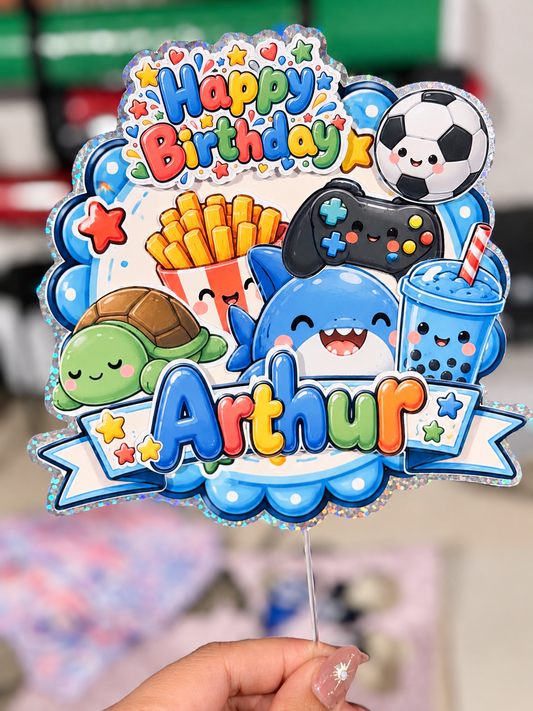 Personalised Squishy Kawaii Birthday Cake Topper – main topper