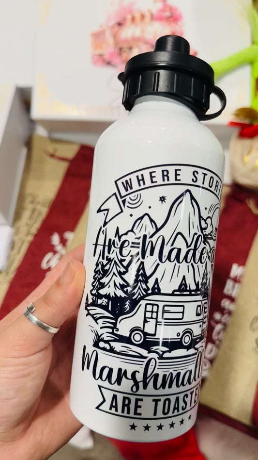 CAMPING HIKING THEME GIFT THERMAL WATER BOTTLE 600ML
