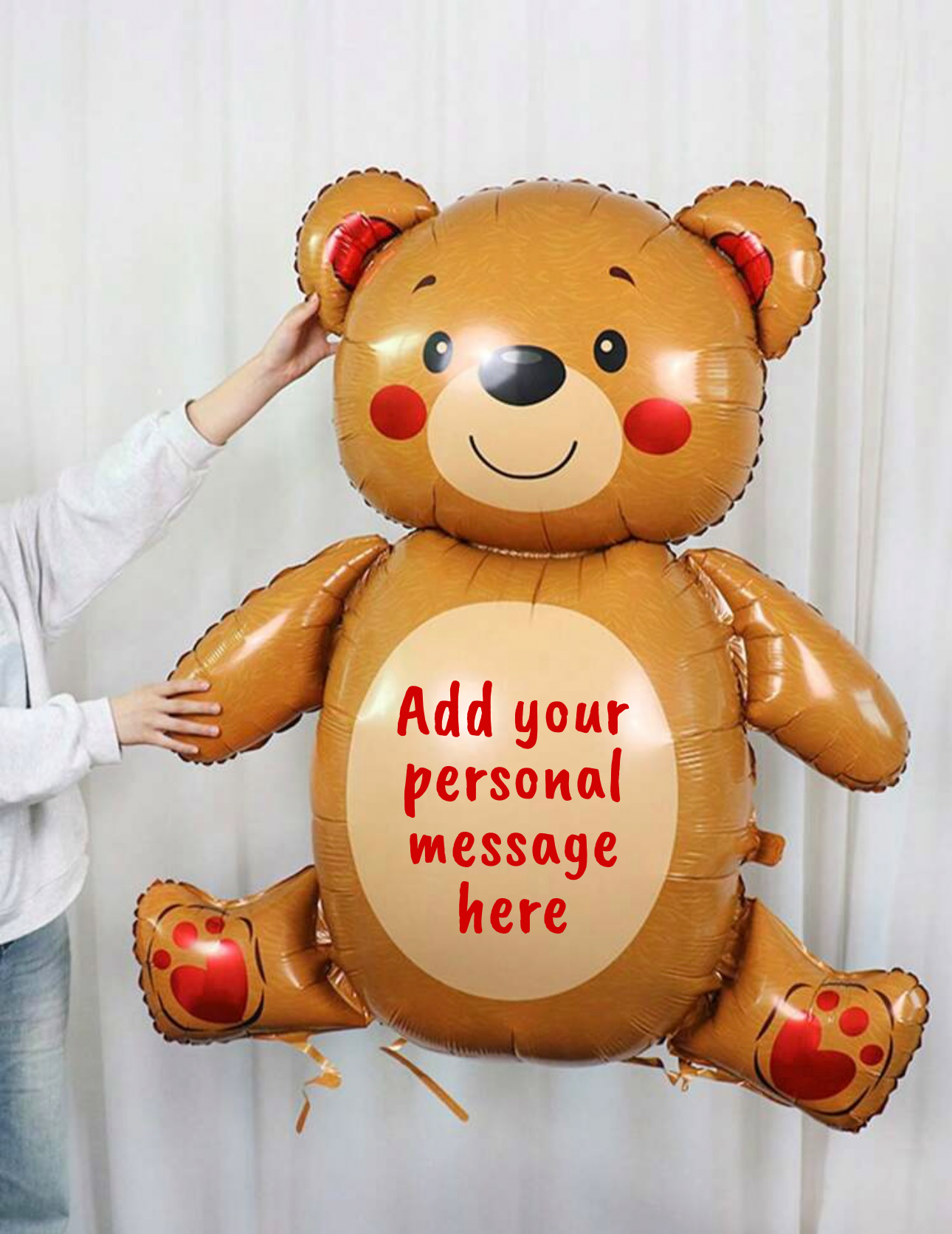 Super cute teddy bear customisable message inflatable balloon valentines gift