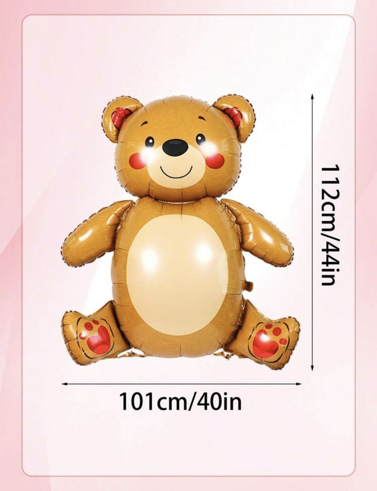 Super cute teddy bear customisable message inflatable balloon valentines gift