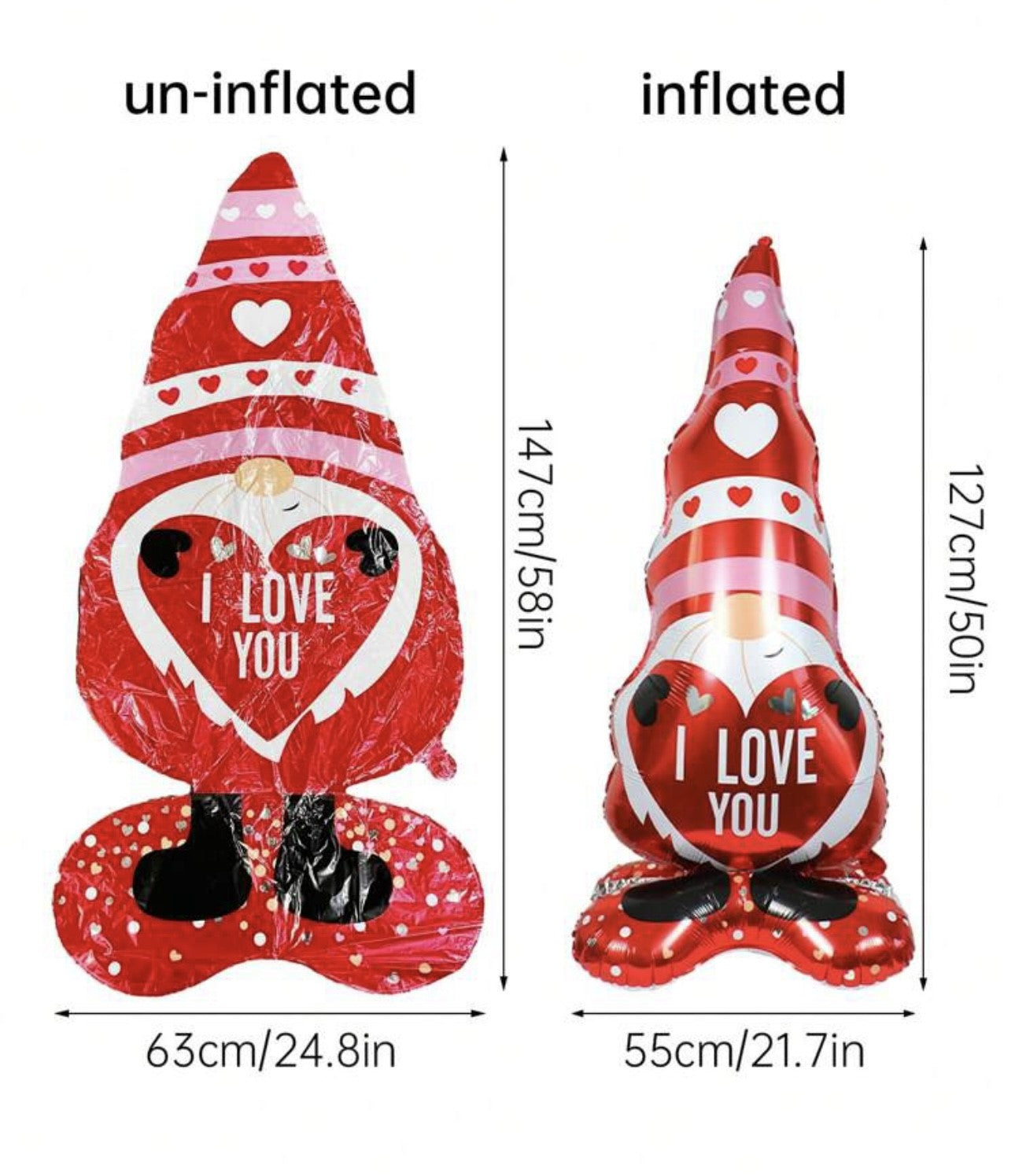 Giant valentines foil balloons