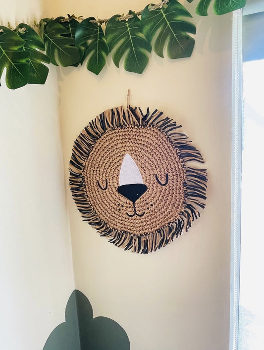 Lion head wall hanging safari nursery decor