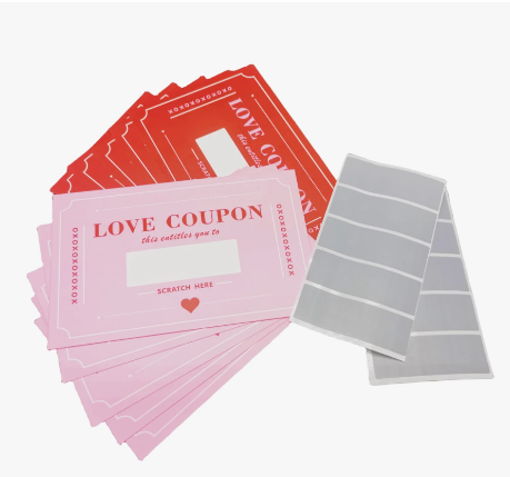 DIY scratch off card love token coupon valentines gift