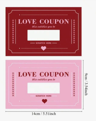 DIY scratch off card love token coupon valentines gift