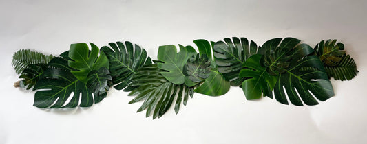 Tropical leafy jungle garland kids bedroom/ nursery / decking decor / tiki bar / garden bar / hot tub area decoration 1m/2m/3m/4m length