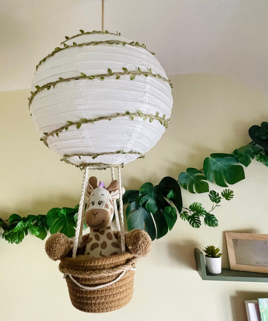 Handmade Jungle safari hot air balloon nursery decor lampshade (60cm / 42cm height)